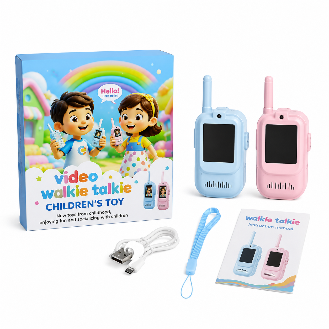 Kids Walkie Talkie Set with Voice & Sound | Rechargeable Two-Way Communication Toy