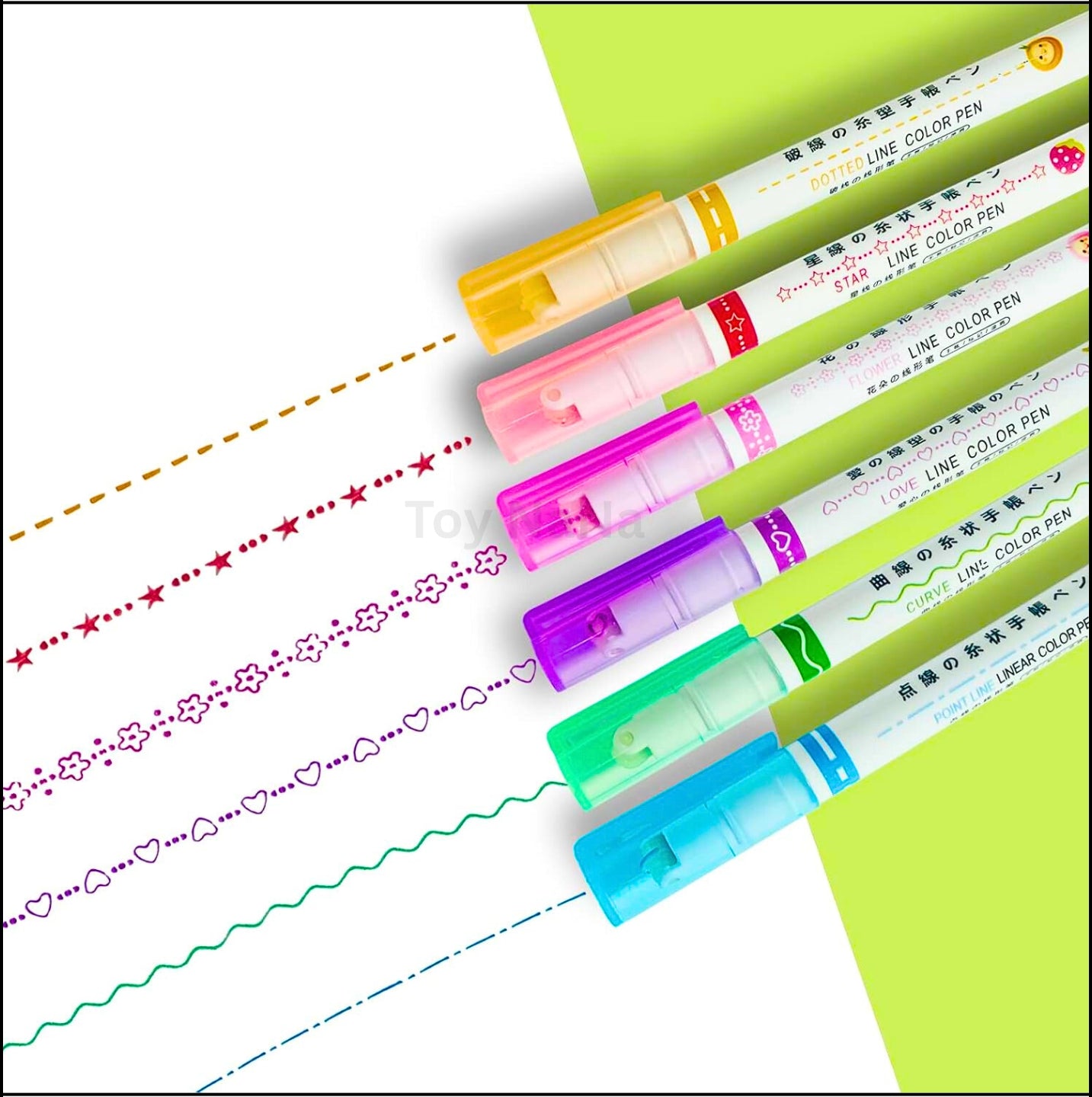 Curve Highlighter Marker Set [ 6-pieces }