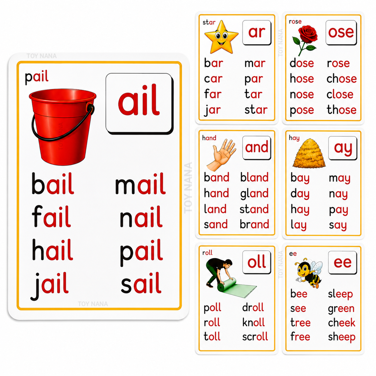 64 Phonics Flash Cards | 1000 Early Learning Words for Kids