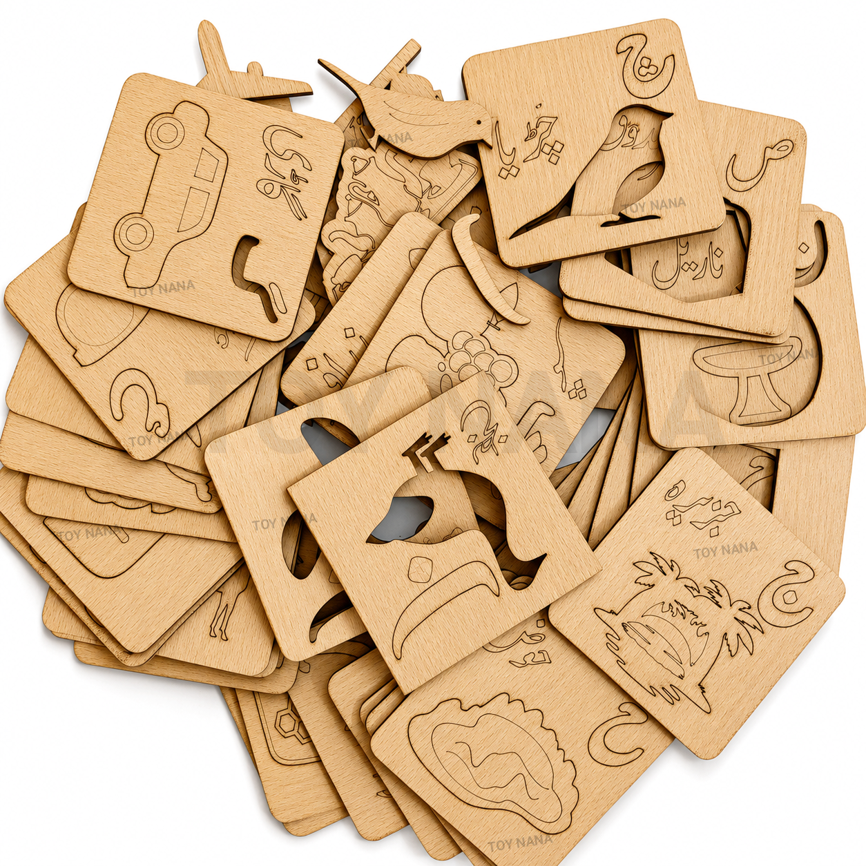 Urdu Drawing Stencils [ Wooden Stencils with Box ]