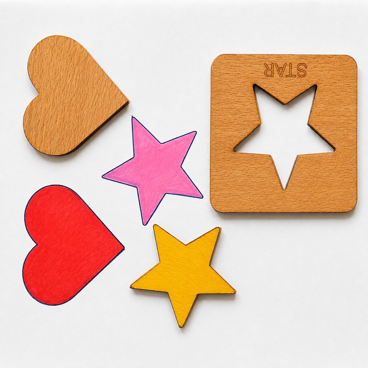10 Pieces Wooden Drawing Stencils.