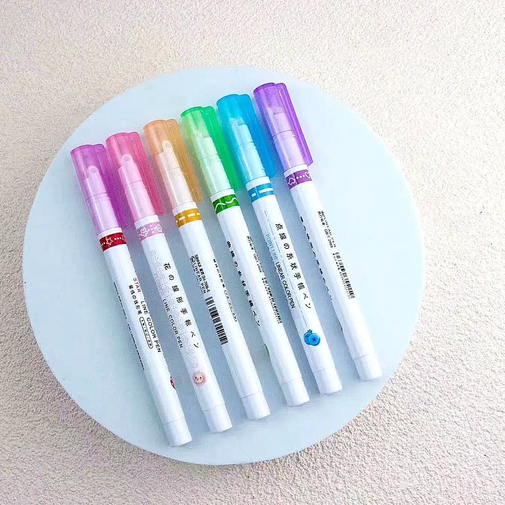 Curve Highlighter Marker Set [ 6-pieces }