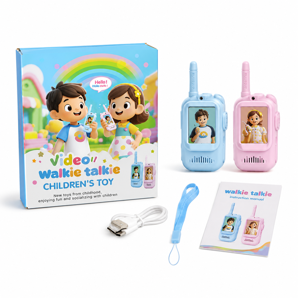 Kids Walkie Talkie Set with Voice & Sound | Rechargeable Two-Way Communication Toy