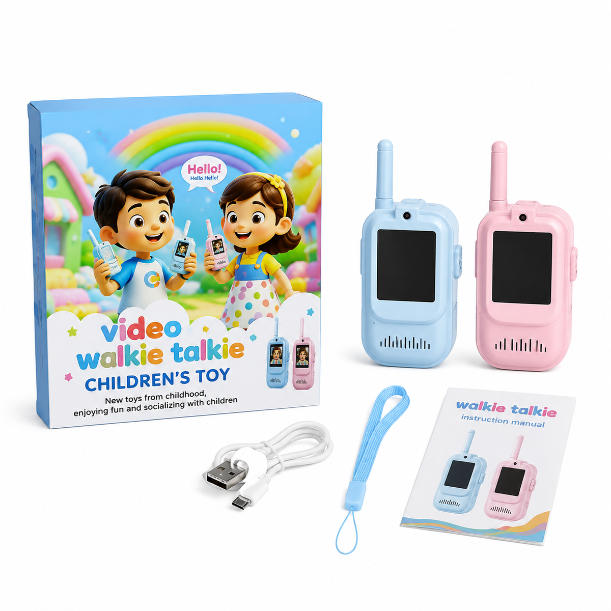 Kids Walkie Talkie Set with Voice & Sound | Rechargeable Two-Way Communication Toy