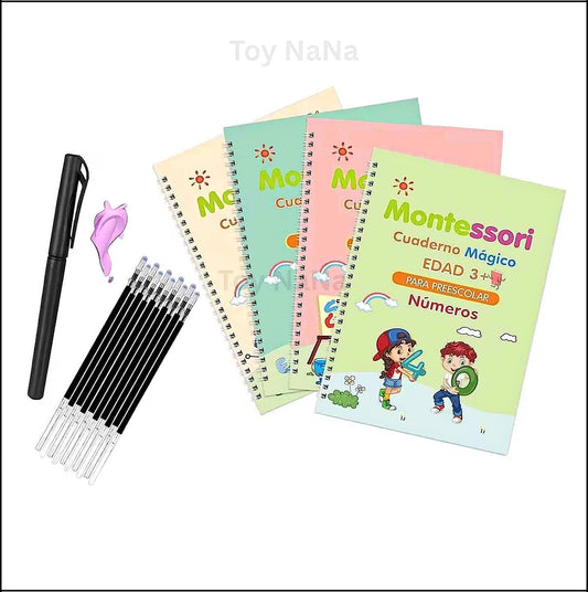 Sank magic practice copybook [ 4 Books + 10 refills + 1 grip + 1 pen case ]