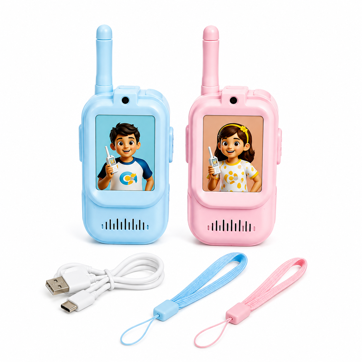 Kids Walkie Talkie Set with Voice & Sound | Rechargeable Two-Way Communication Toy